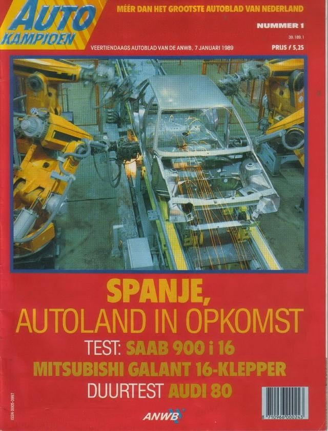 Autokampioen 1 1989 : Saab 900i - Mitsubishi Galant 2.0 GTI, Boeken, Auto's | Folders en Tijdschriften, Gelezen, Algemeen, Ophalen of Verzenden
