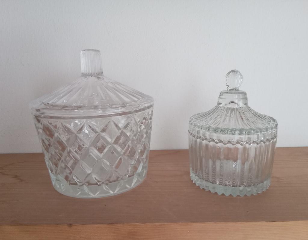 Glazen potjes met deksel, Antiek en Kunst, Antiek | Glas en Kristal, Verzenden