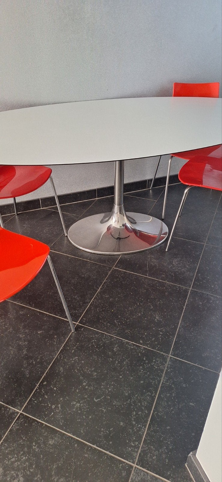 Deense tafel en 4 stoelen bolia   (L 200 b105 h 72), Ophalen of Verzenden, Rechthoekig, 50 tot 100 cm