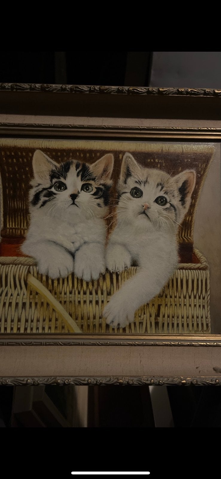 Twee gesigneerde kattenschilderijen K. Bosch – set, Ophalen of Verzenden