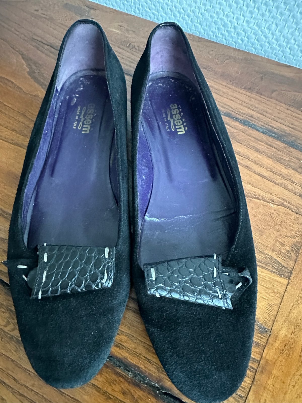 Ballerina's maat 41,5 van Van Assem leder, Ophalen, Gedragen, Zwart, Ballerina's