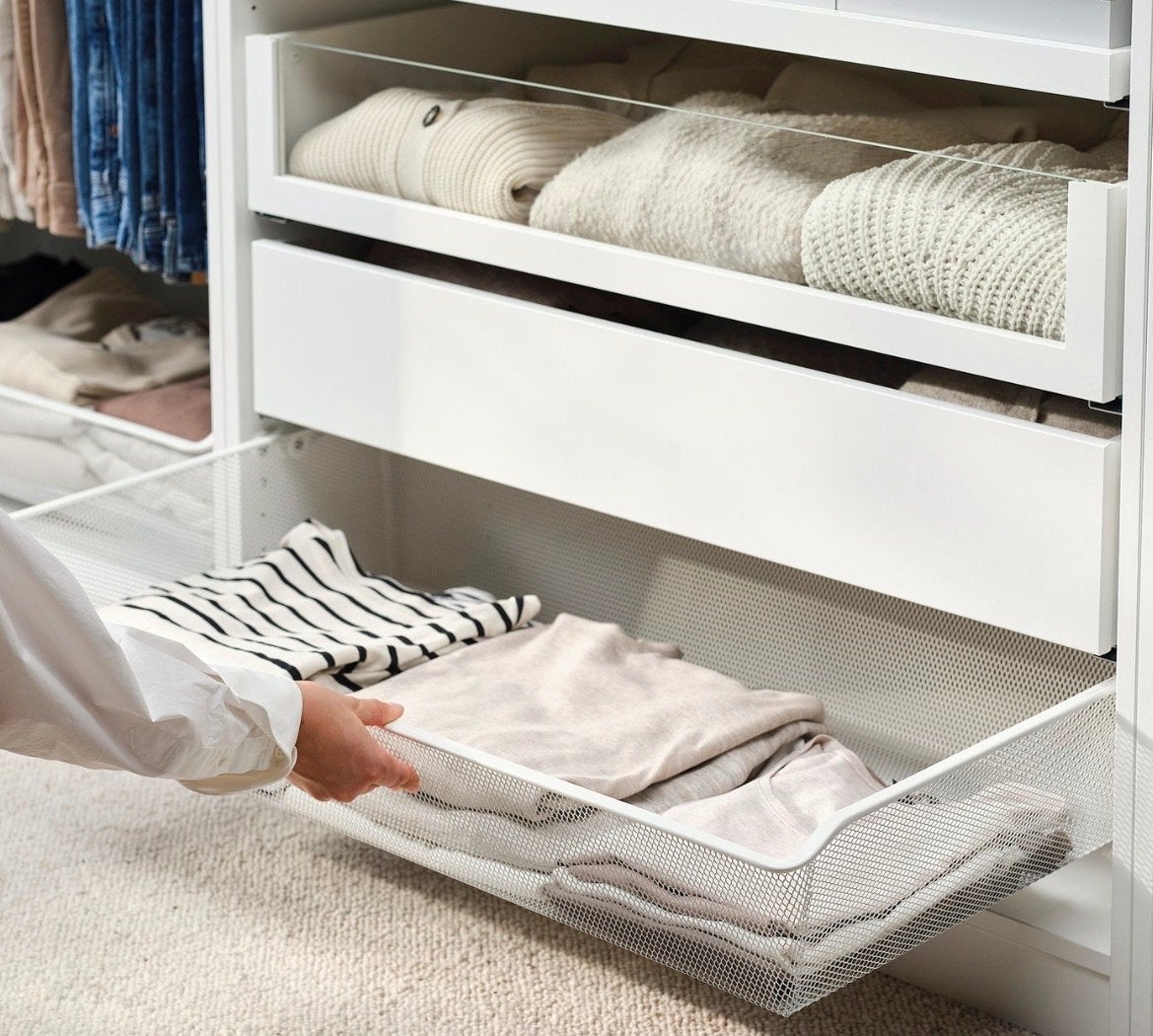 IKEA Komplement Fijn draadmand wit 100x58 cm, Huis en Inrichting, Kasten | Kledingkasten, Ophalen, Met plank(en), Gebruikt, 50 tot 100 cm
