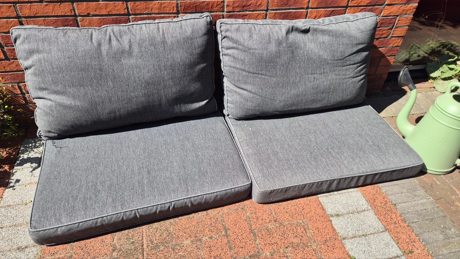 4 grote grijze kussens voor loungebank of palletbank, Tuin en Terras, Ophalen