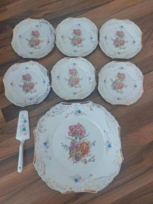 7xBorden+lepeldeserst / Porce Oeste T. Limoges, Antiek en Kunst, Antiek | Servies compleet, Ophalen of Verzenden