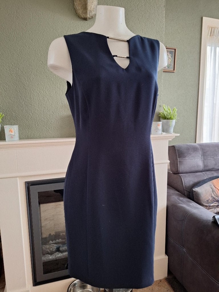 Tuzzi diep blauw body cocon jurk 38 40 M, Maat 38/40 (M), Tuzzi, Zo goed als nieuw, Knielengte