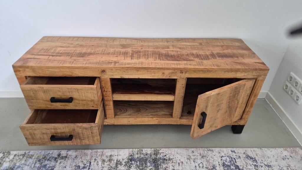 Woonkamer van massief hout salontafel, eettafel, tv-meubel, Huis en Inrichting, Ophalen, Gebruikt, 50 tot 100 cm, Minder dan 100 cm