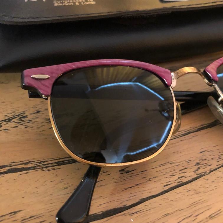 Vintage B&L Ray-ban Clubmaster pink W0376 zonnebril Club2, Ray-Ban USA, Gebruikt, Zonnebril, Ophalen of Verzenden