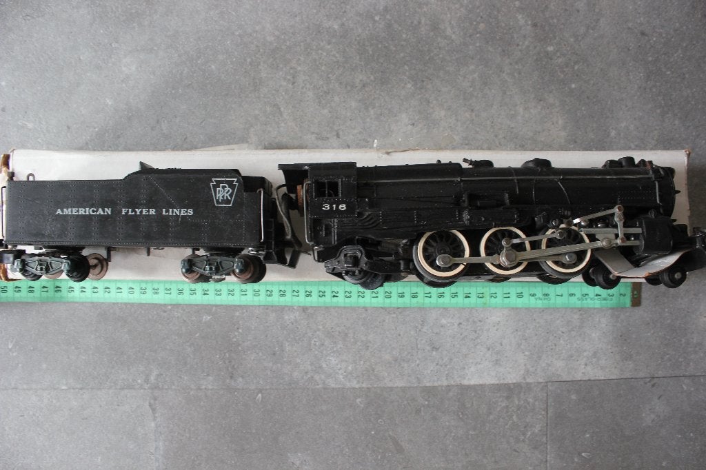 PRACHTIGE AMERICAN FLYER STOOMTREIN MET TENDER, Overige merken, Gebruikt, Locomotief, Gelijkstroom of Wisselstroom