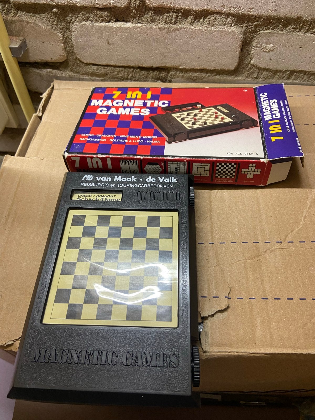 7-in-1 Magnetische Spellen Set - Schaak, Dam, Solitaire, Een of twee spelers, Ophalen of Verzenden, Gebruikt