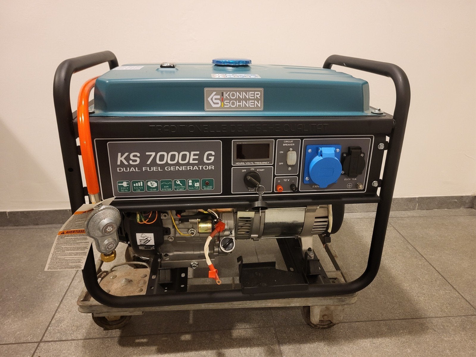 Konner & Sohnen KS 7000E G Dual Fuel Generator 5.0/5.5 kW, Ophalen, Elektrisch startend, Overige typen, Nieuw