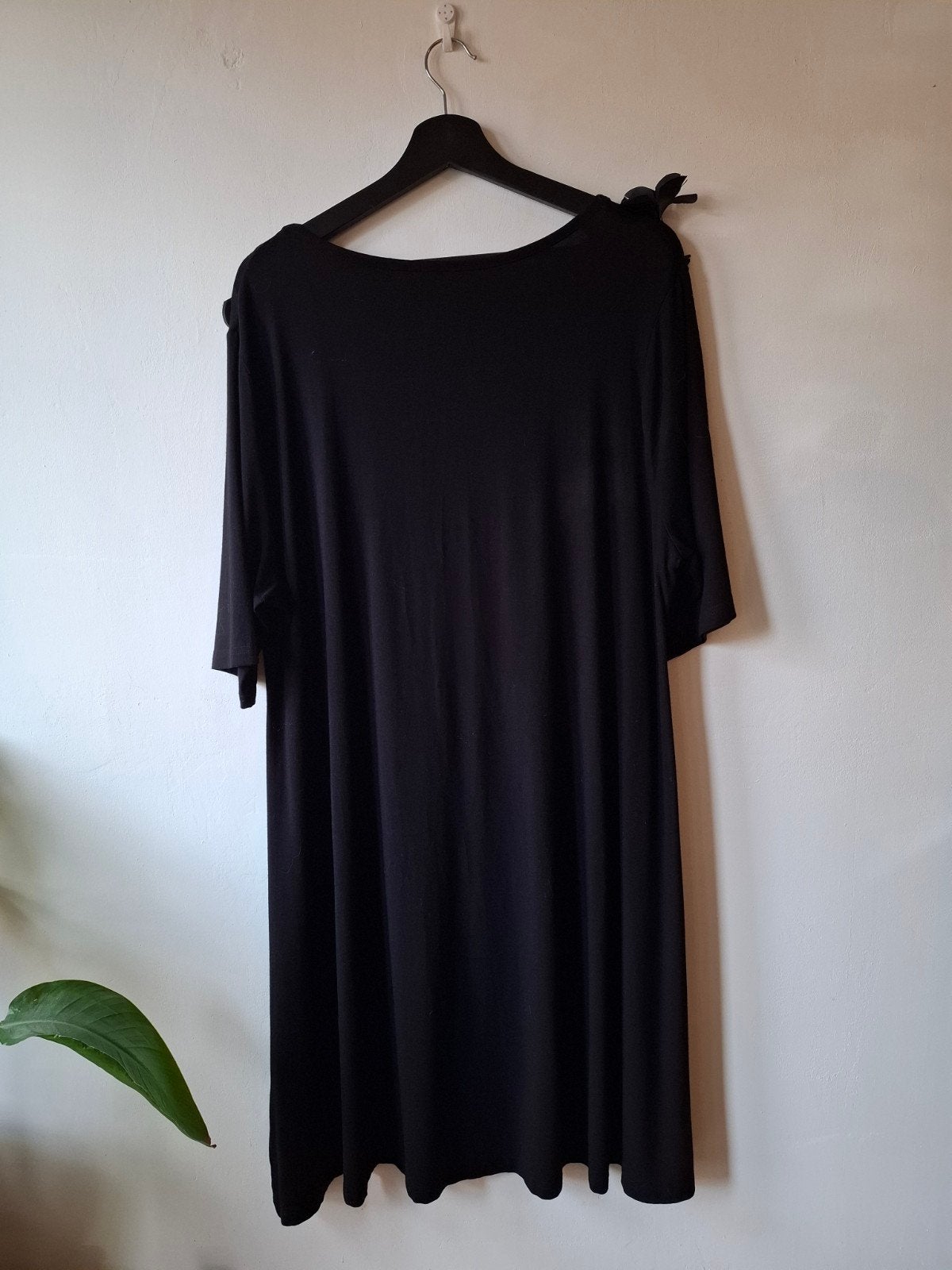 Yoek zwarte viscosemix tuniek/jurk maat L/46,48, Kleding | Dames, Yoek, Yoek, Ophalen of Verzenden, Zo goed als nieuw