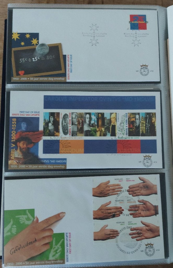 Nederland 1e dag enveloppen E412 t/m E428, uit jaar 2000., Postzegels en Munten, Postzegels | Eerstedagenveloppen, Ophalen of Verzenden