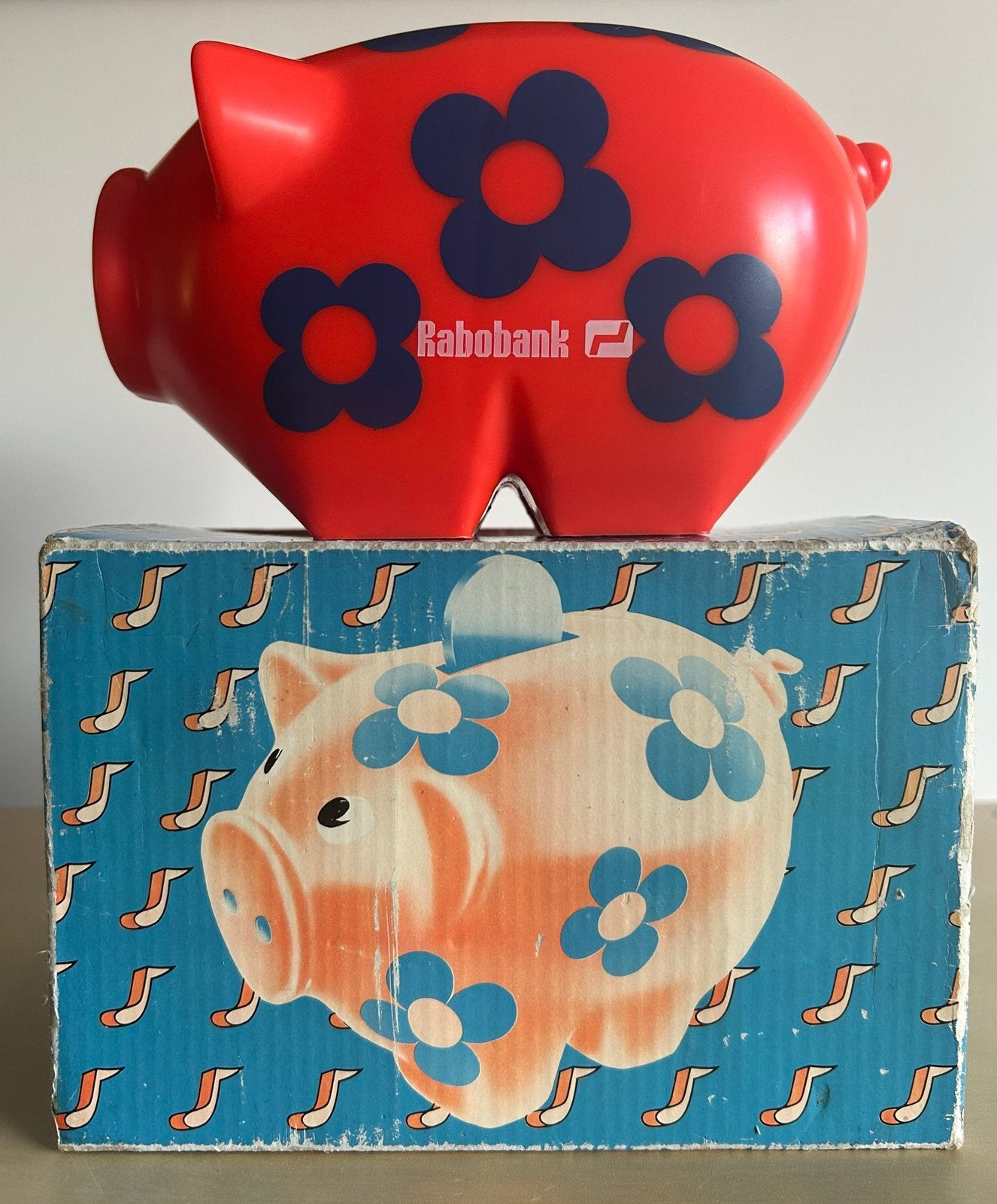 Rabobank Pop-art vintage radio spaarpot varken 1978, Verzenden, Zo goed als nieuw, Kunststof, Dier