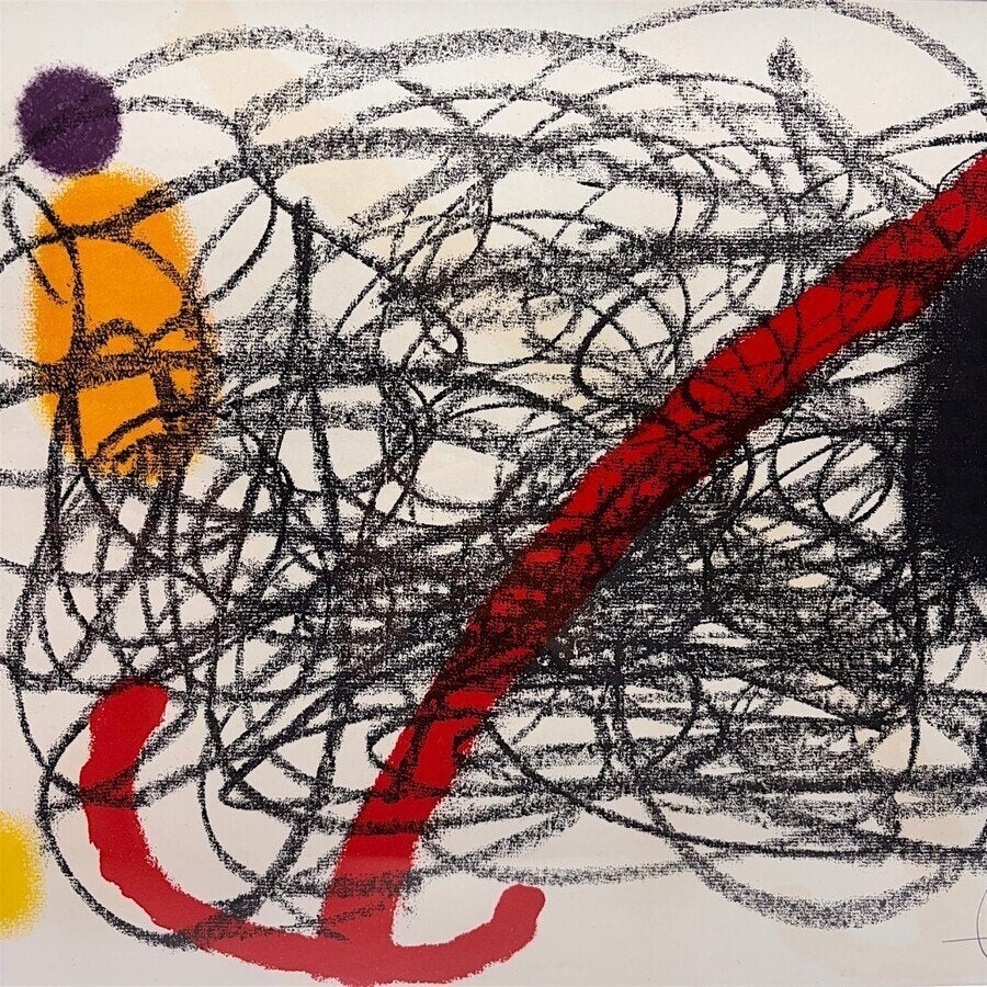 Joan Miro (1893-1983) - litho ''Derrière le Miroir' (1961), Ophalen of Verzenden