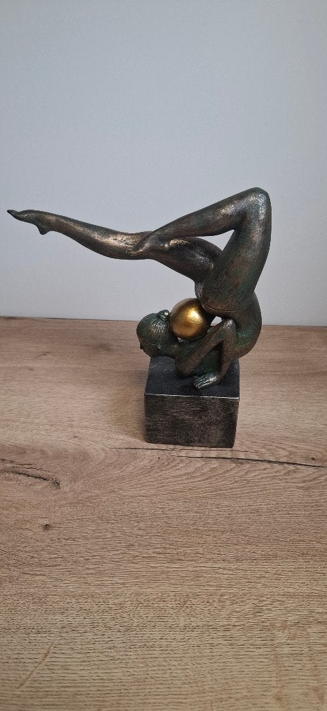 Artistiek Beeld Gymnast Danseres Bronslook - 26cm, Ophalen, Nieuw, Mens