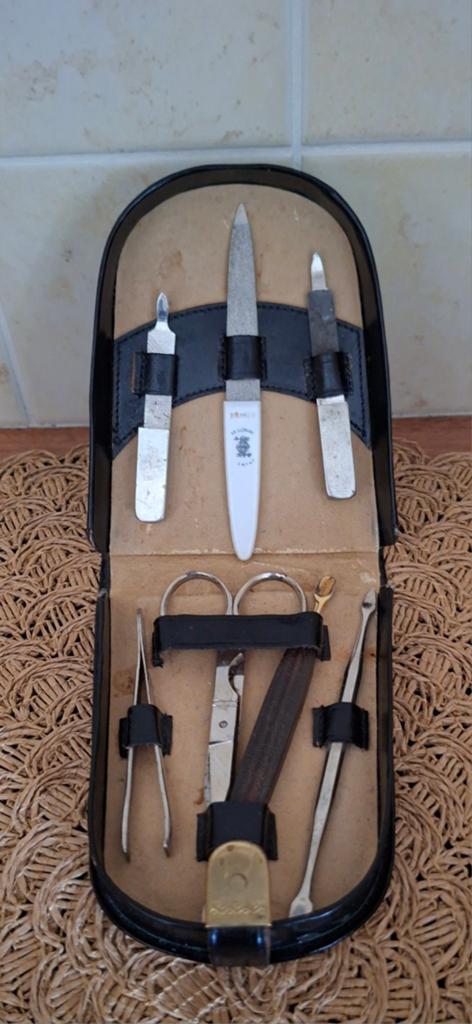 Manicure-pedicureset jaren 60, leder, Ophalen of Verzenden, Overige typen