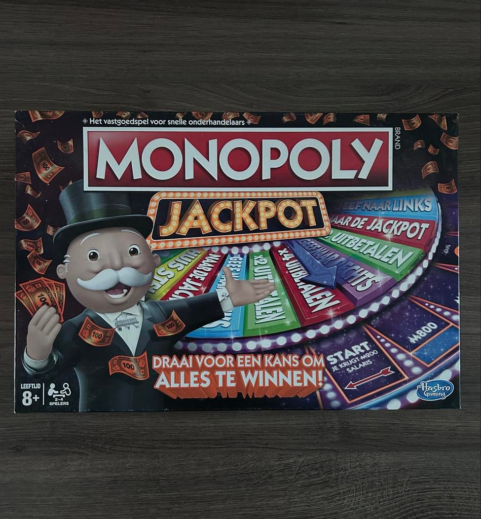 Monopoly Jackpot Bordspel - Draai voor een kans!, Hobby en Vrije tijd, Gezelschapsspellen | Bordspellen, Een of twee spelers, Ophalen of Verzenden