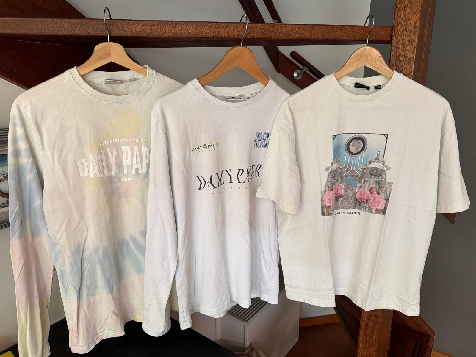 Daily Paper T-shirts en Longsleeves (3 stuks), Ophalen of Verzenden, Gedragen, Overige maten, Wit