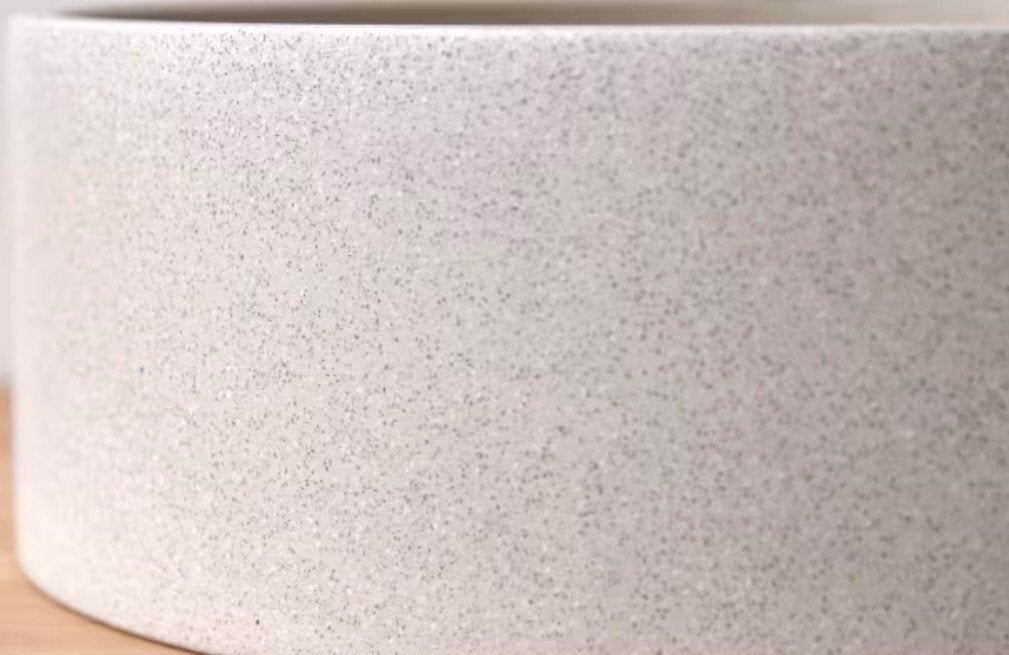 2 mooie beige terrazzo ronde waskommen, Ophalen, Minder dan 50 cm, Nieuw, Minder dan 25 cm