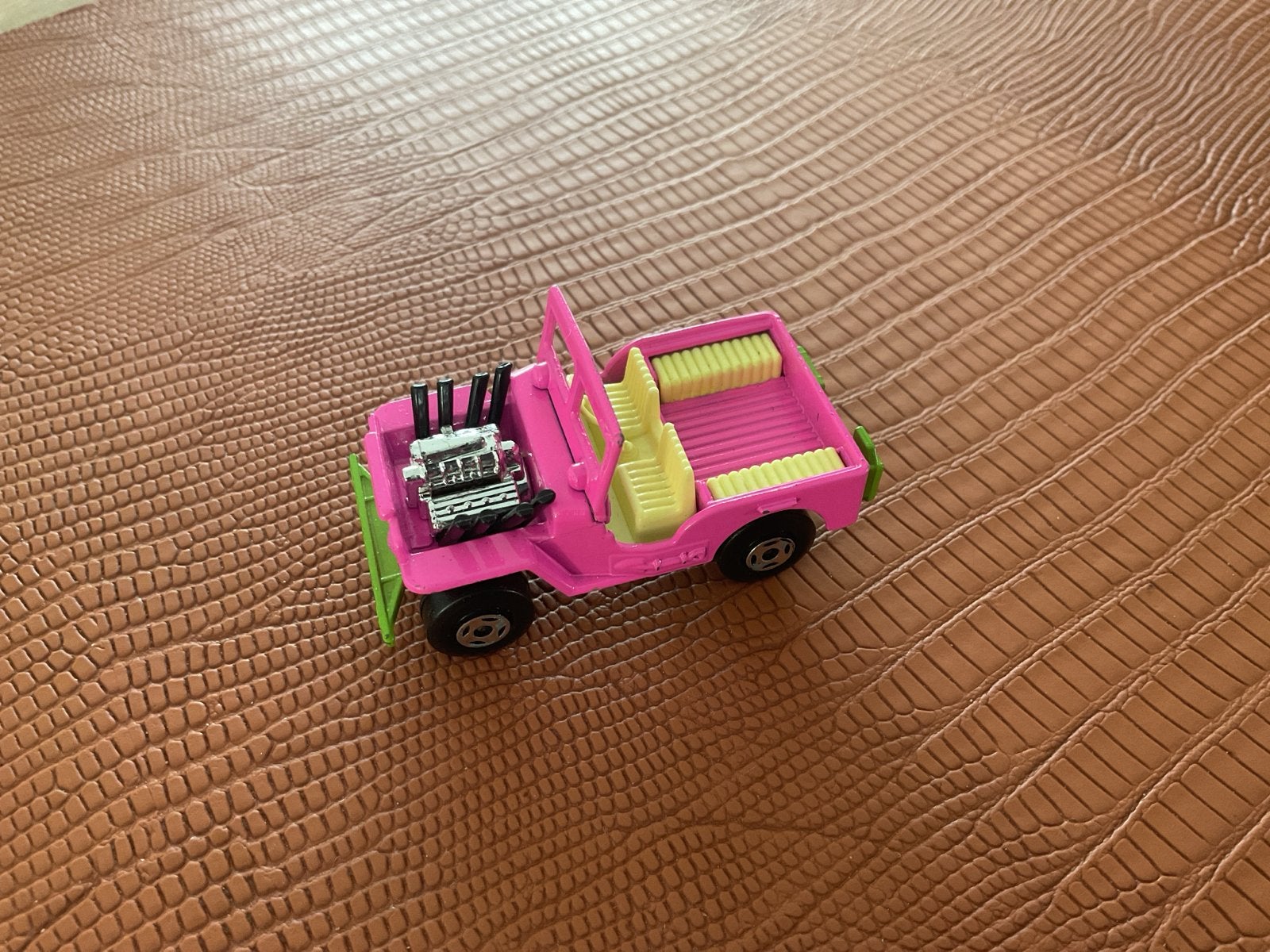 Vintage Matchbox Jeep Hot Rod Roze/Groen, Ophalen of Verzenden, Zo goed als nieuw