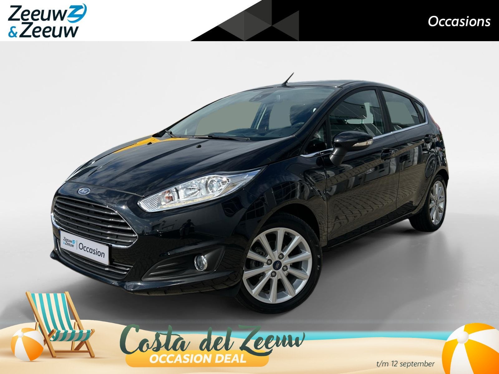 Ford Fiesta 1.0 EcoBoost Titanium |Automaat| Navigatie| Voor, Auto's, 12 maanden, Euro 6, Zwart, Origineel Nederlands