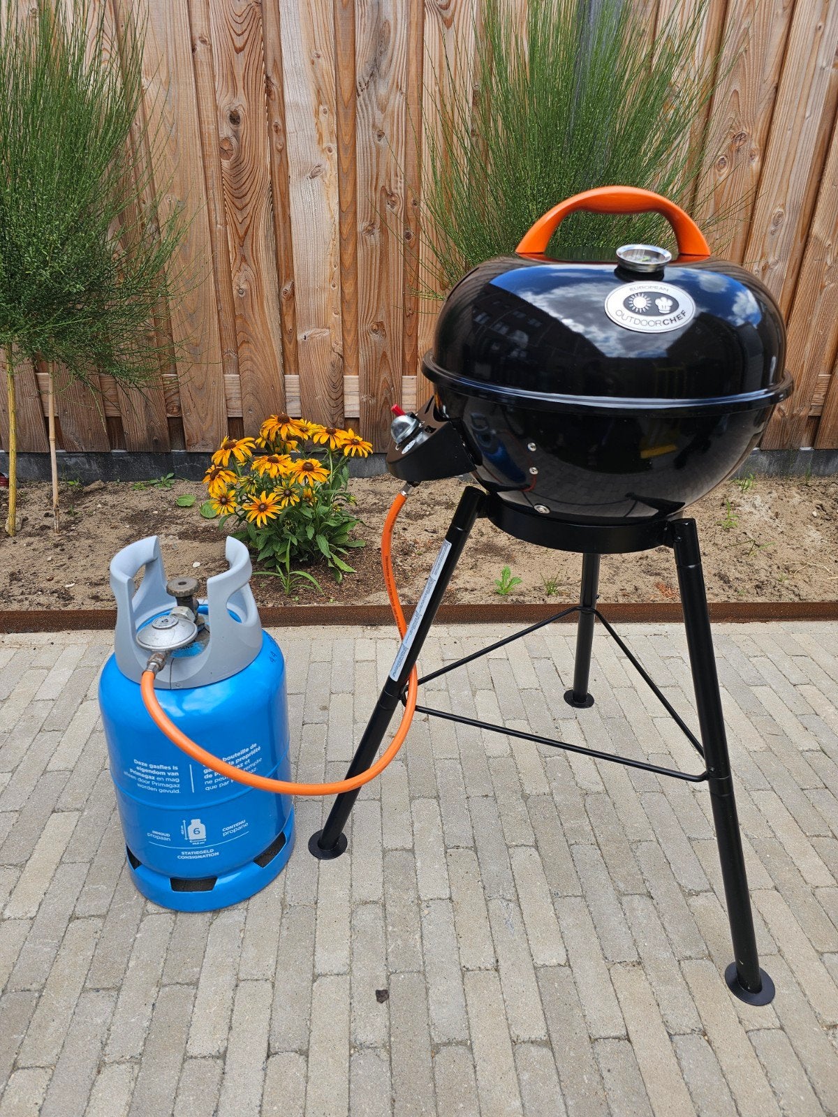 Outdoorchef Tripod gasbarbecue P-420 G - zwart gasfles 6kg p, Tuin en Terras, Ophalen, Zo goed als nieuw, Stone Chef