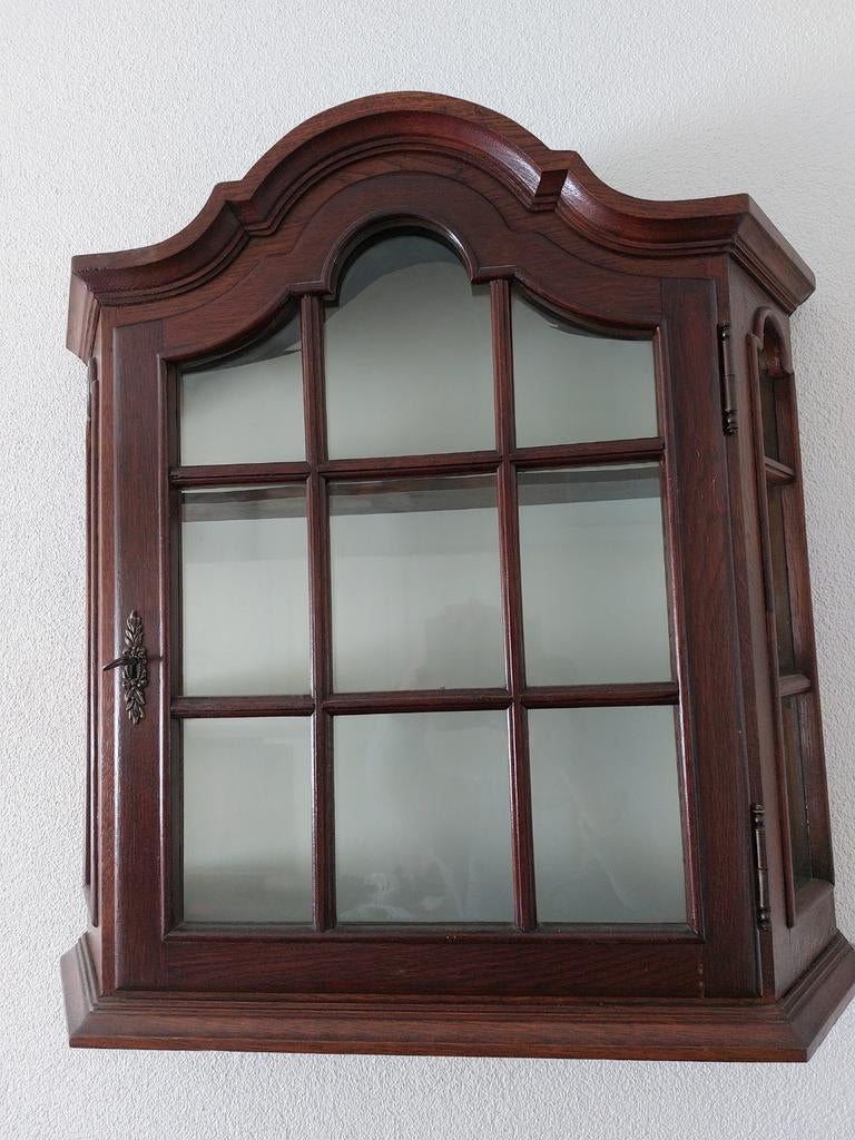 Antiek Houten Theekastje met Glazen Deur, Antiek en Kunst, Ophalen