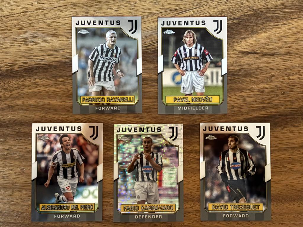 Juventus Topps Chrome Voetbal Kaarten - Set van 5, Ophalen of Verzenden, Zo goed als nieuw, Buitenlandse clubs, Spelerskaart