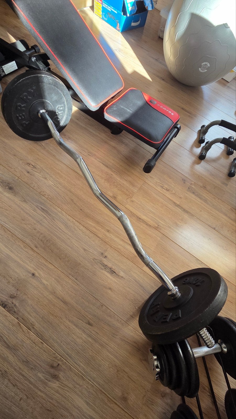 Complete homegym Fitness Set - Domyos 500 & Gewichten, Ophalen, Gebruikt, Benen, Fitnessbank