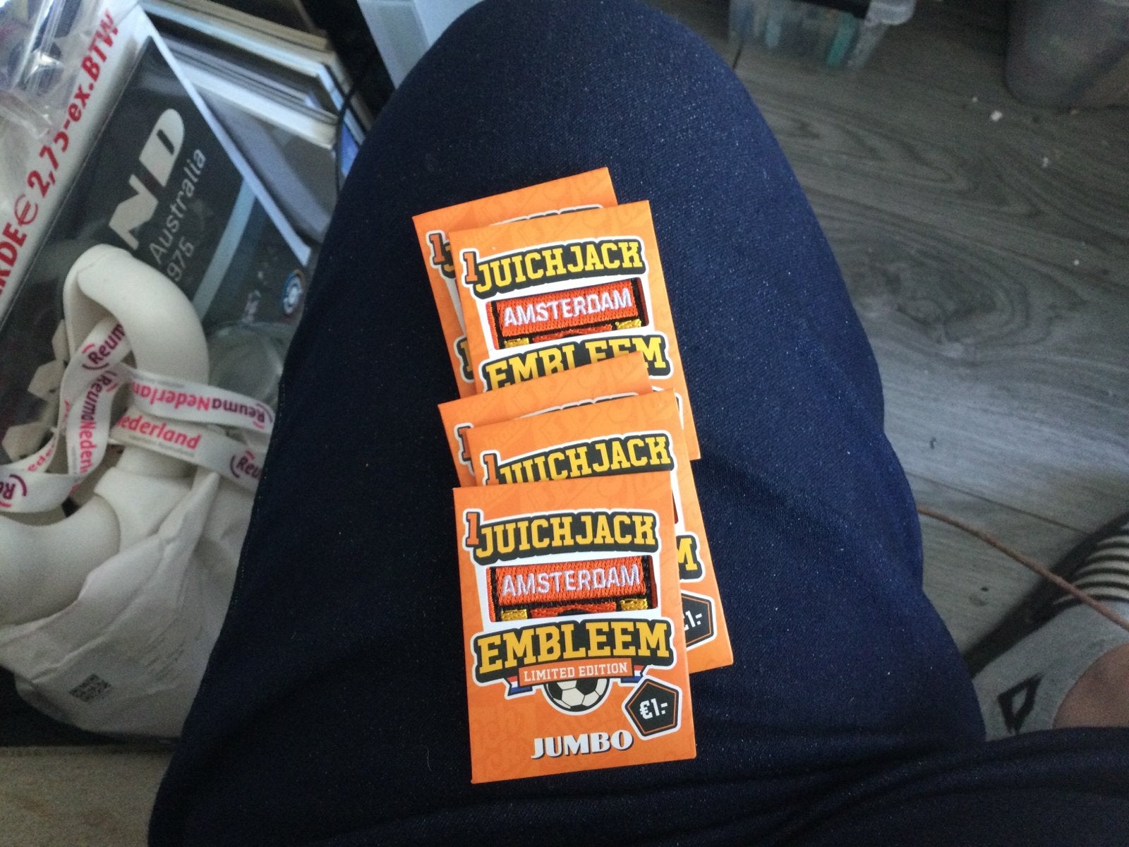 5 x Juich Embleem Limited Edition  Amsterdam, Ophalen of Verzenden, Winkel, Super of Benzinepomp, Zegels, Bonnen of Punten