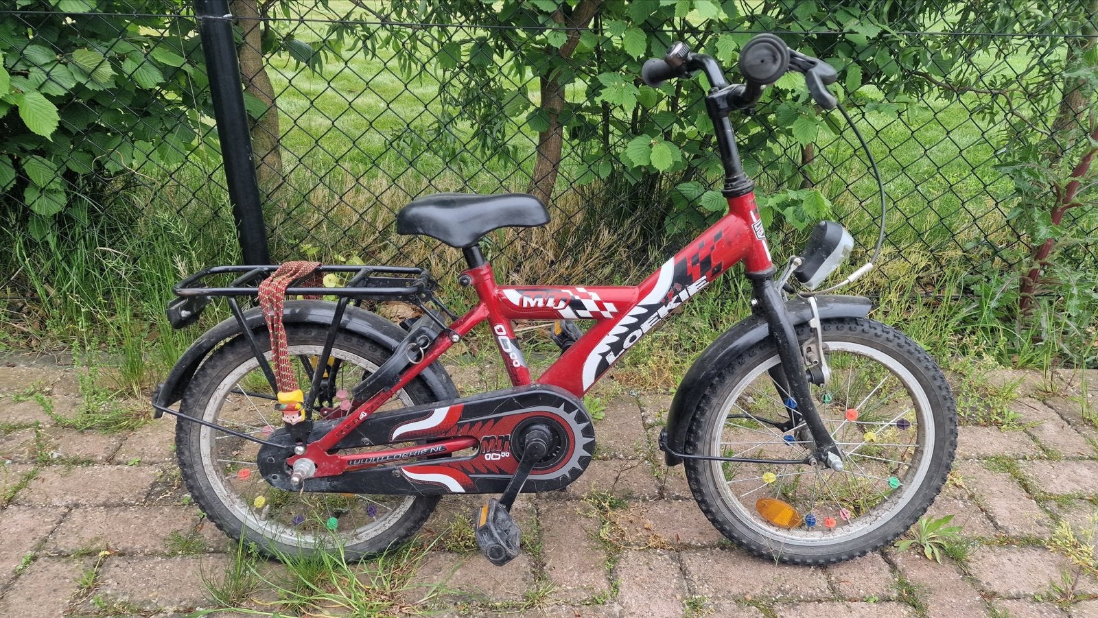 Stoere rode kinderfiets, Ophalen, Gebruikt, Terugtraprem, 16 tot 20 inch