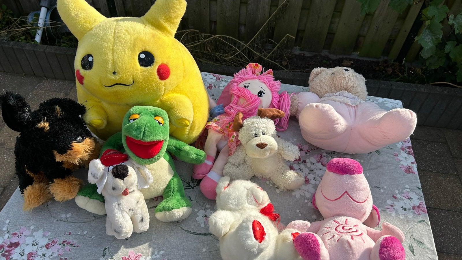 Grote collectie knuffels - Pikachu, Kikker, honden en meer, Gebruikt, Geel, Pokémon, Middelgroot (20 tot 80 cm)