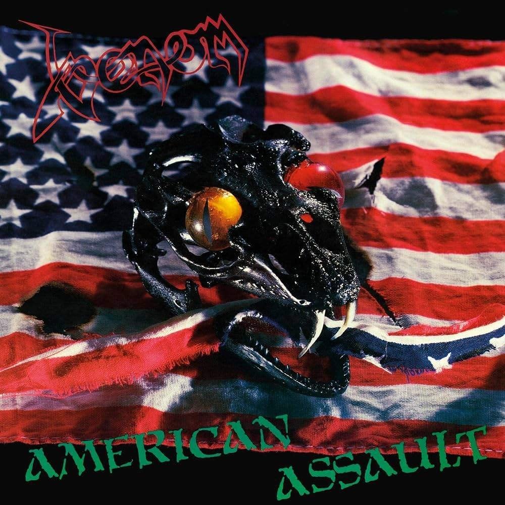 VENOM - American Assault (Red With Blue Splatter vinyl), Colored vinyl, Black metal, Ophalen of Verzenden, EP