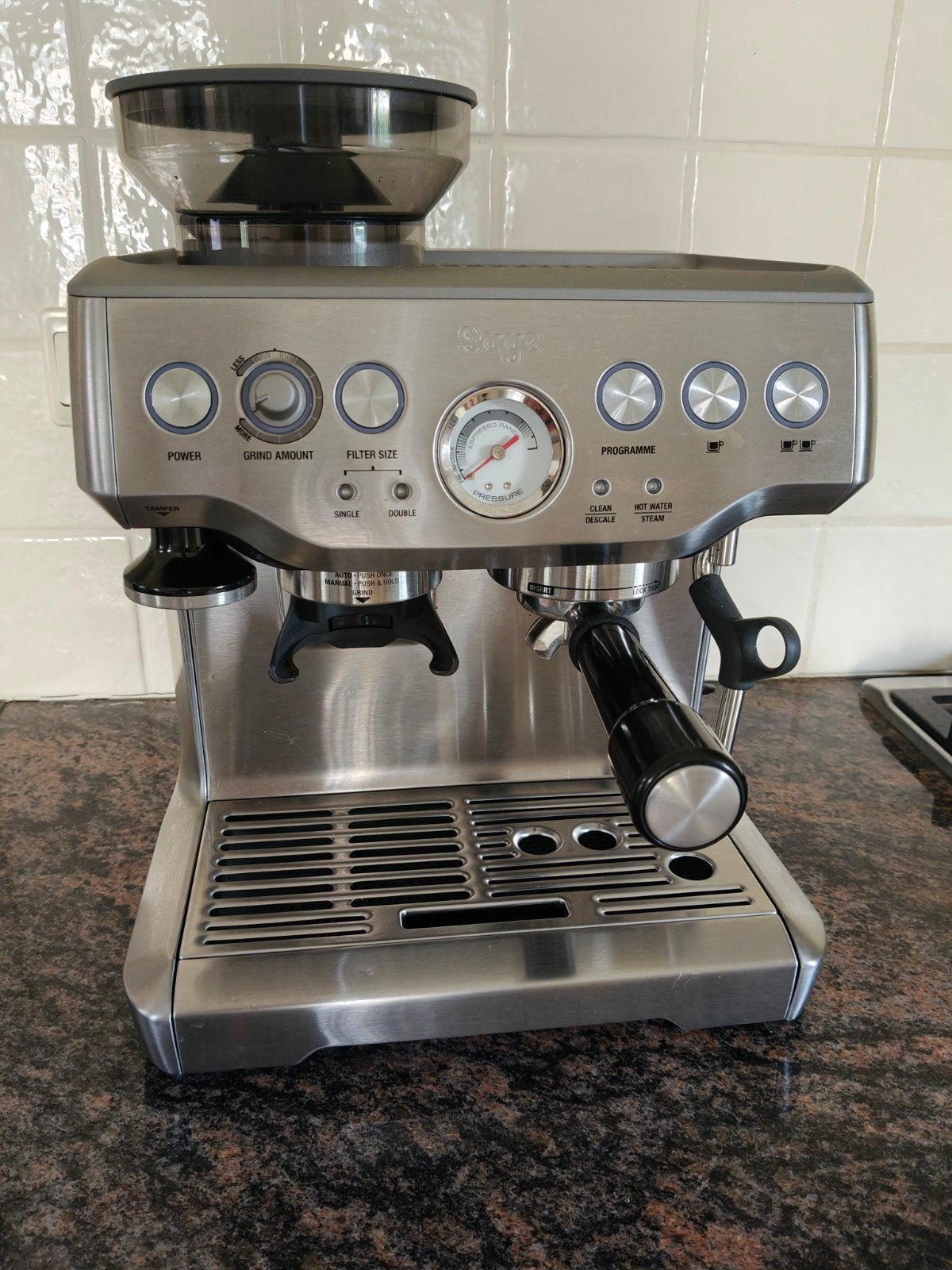 Sage Barista Express, Espresso apparaat, Koffiebonen, Zo goed als nieuw, 1 kopje