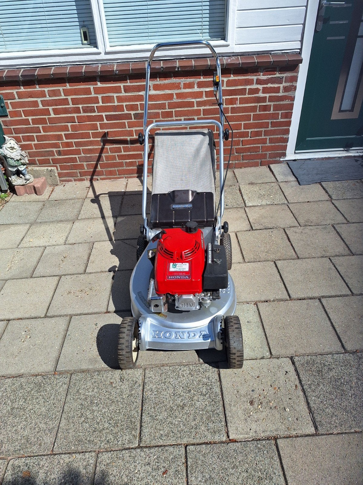 Honda HR194 Benzine Grasmaaier met Opvangzak aluminium bak n, Cirkelmaaier, Honda, Gebruikt, Ophalen of Verzenden