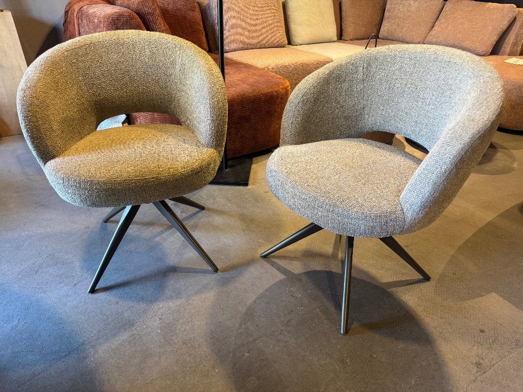 4x Eetkamerstoel Stoel Eleonora Alissa oro taupe a € 150, Ophalen, Nieuw, Grijs, Eén