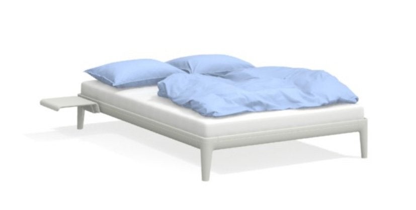 Showroom Auping Essential 140x200 Pure White incl Bedtafels, Huis en Inrichting, Slaapkamer | Bedden, Verstelbaar, Verzenden, Wit