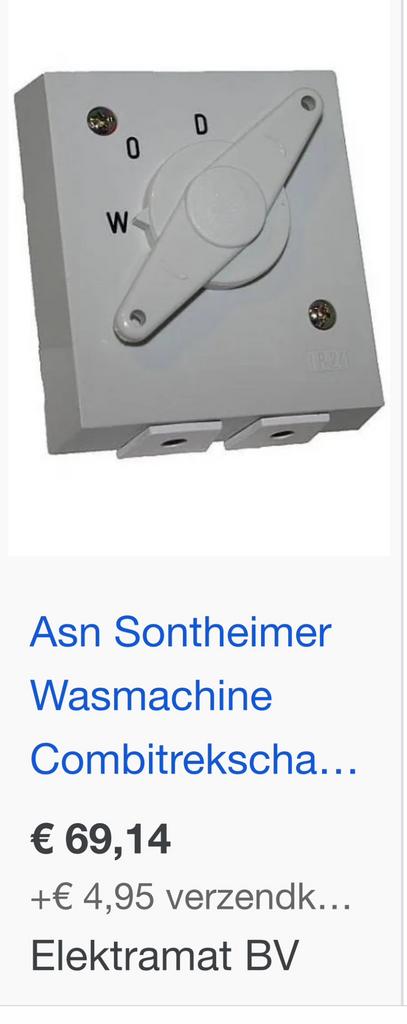 Wasmachine trek schakelaar nieuw, Ophalen of Verzenden, Zo goed als nieuw