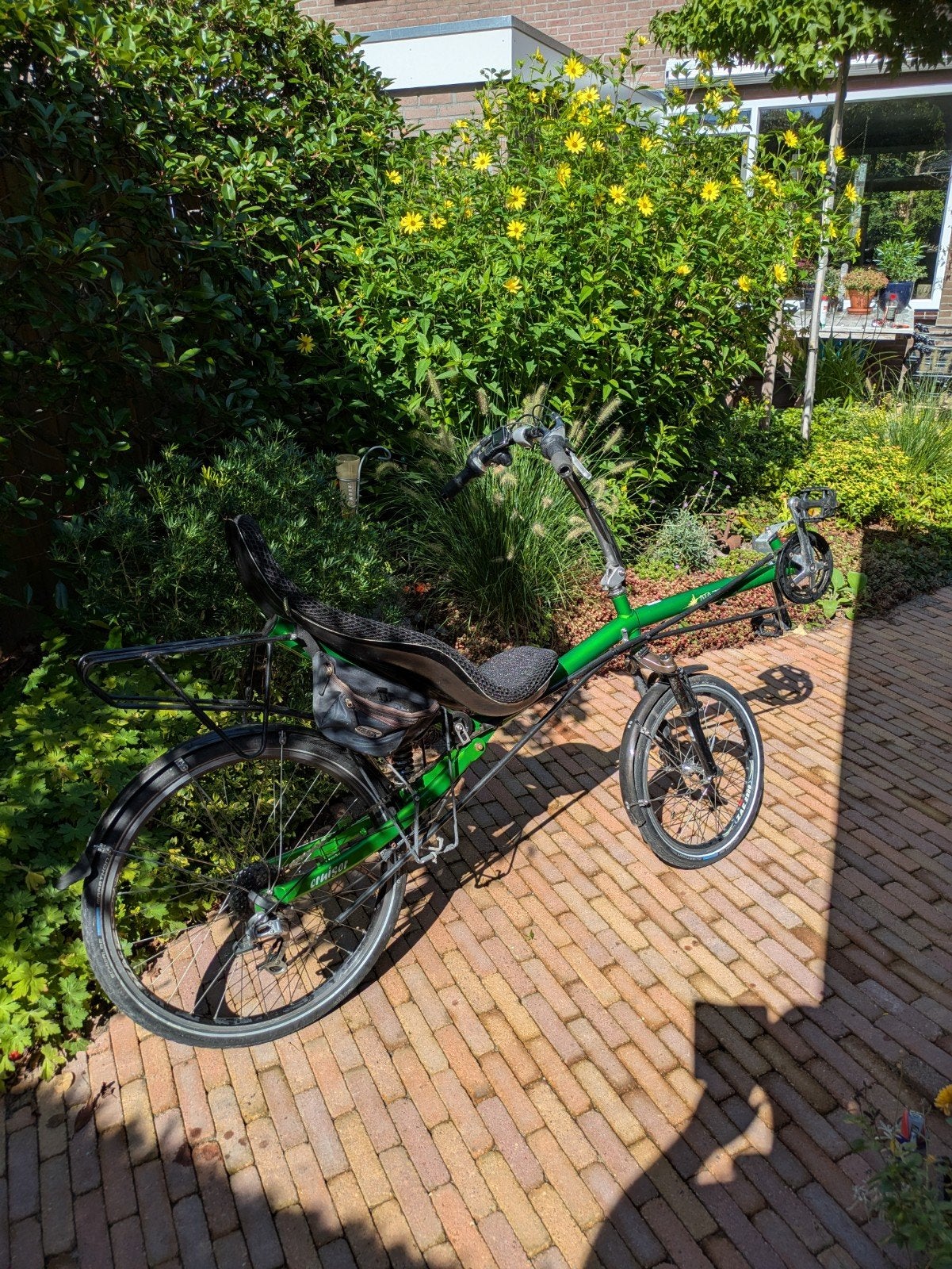 Groene ligfiets - Comfortabel en snel, Fietsen en Brommers, Fietsen | Ligfietsen, Velgrem, Onderstuur, Zo goed als nieuw, Ophalen