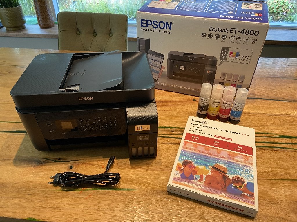 Epson EcoTank ET-4800 Printer met Wi-Fi incl. inkt en papier, Computers en Software, Printers, Ophalen, All-in-one, Draadloos