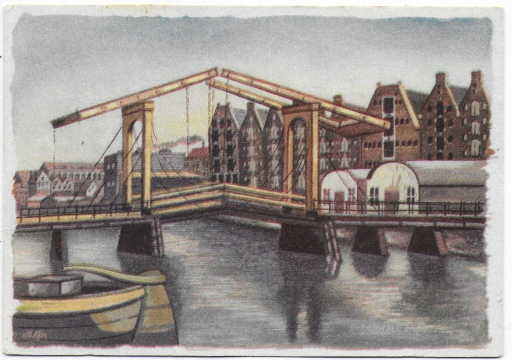 Amsterdam Ophaalbrug Ongelopen Ansichtkaart (B7893 ), Ophalen of Verzenden, 1980 tot heden, Ongelopen, Noord-Holland