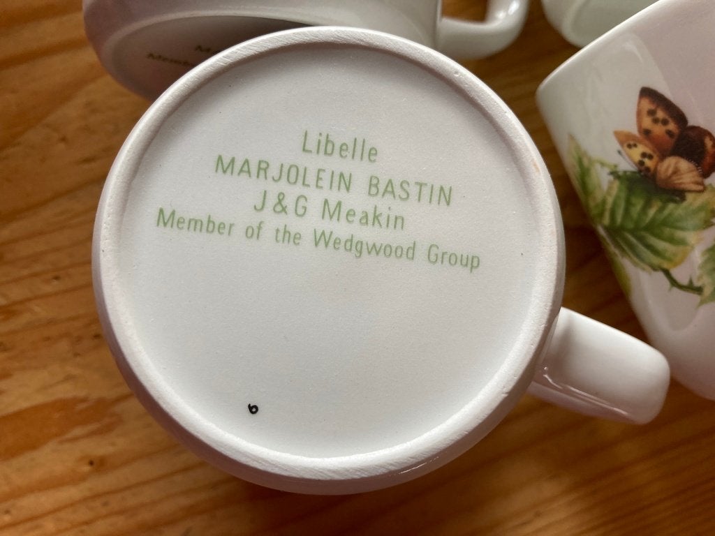 6 NW Marjolein  Bastin mokken, Nieuw, Overige stijlen, Aardewerk, Mok