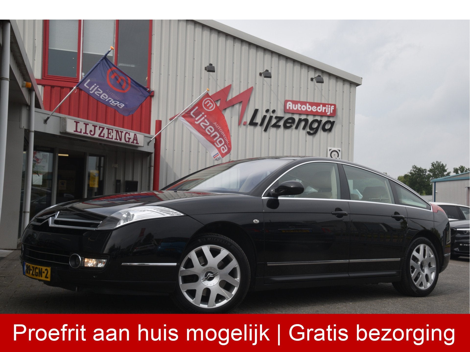 Citroën C6 2.7 HdiF V6 Ligne Business Navi | Leer | Hydraul, Auto's, Gebruikt, Beige, C6, Zwart
