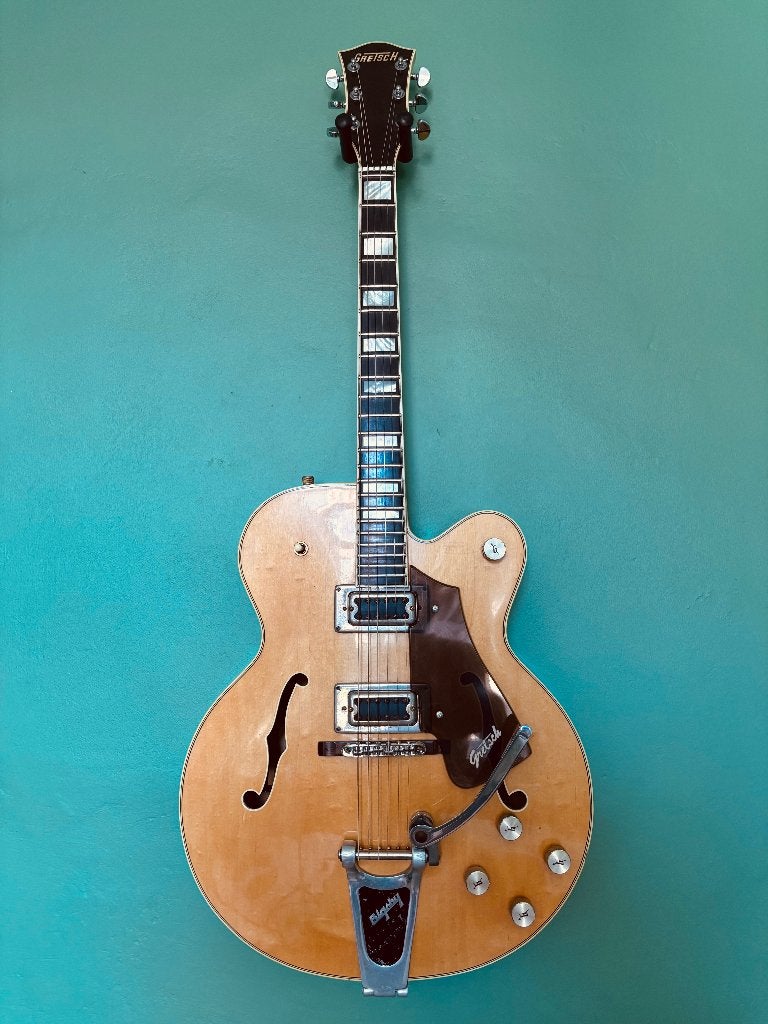 Gretsch Country Club – Natural Blond (1976) incl. Bigsby, Muziek en Instrumenten, Ophalen, Gebruikt, Hollow body, Overige merken