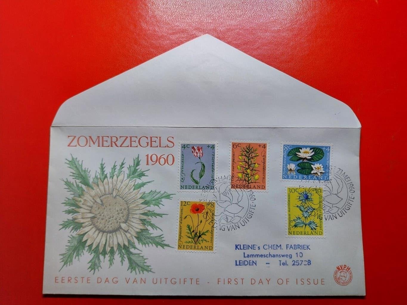 FDC E43 Zomerzegels 1960 Beschreven ZGAN, Postzegels en Munten, Postzegels | Eerstedagenveloppen, Verzenden, Beschreven, Nederland