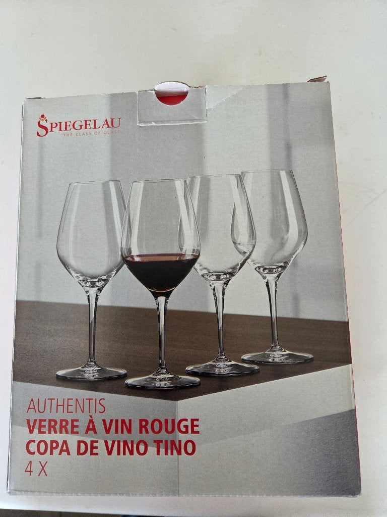 Authentis rode wijn glazen, Spiegelau, kristalglas, 4 stuks, Glas of Glazen, Ophalen of Verzenden, Overige stijlen, Glas