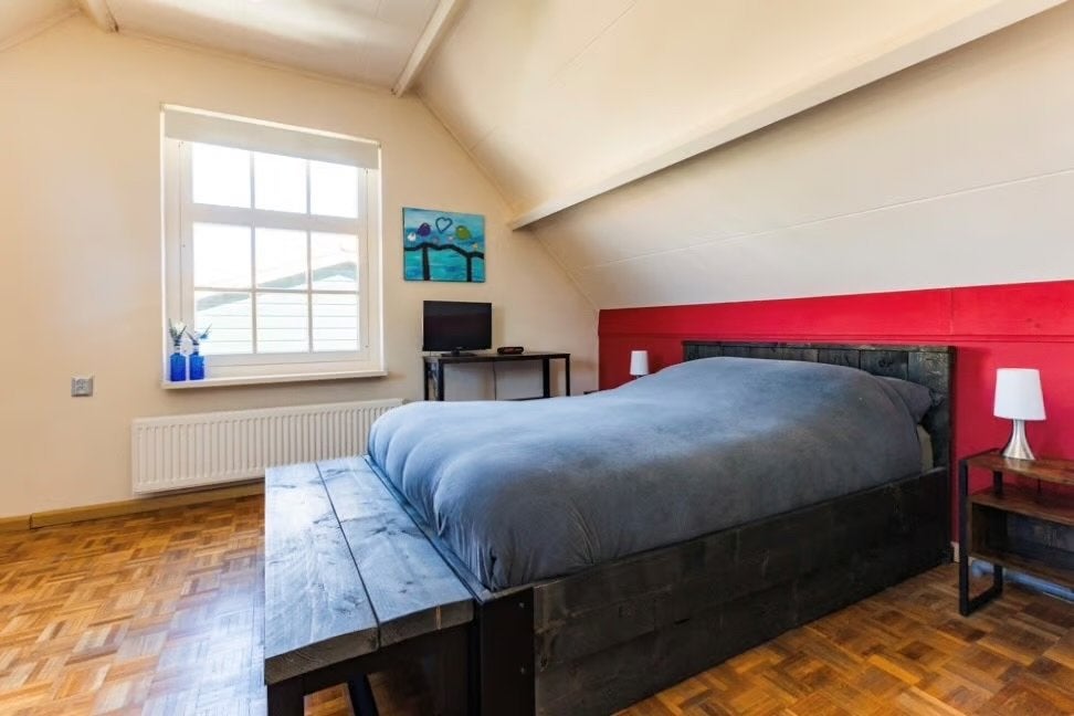 Tweepersoonsbed met bankje - Steigerhout, Huis en Inrichting, Ophalen, Gebruikt, Zwart, Steigerhout