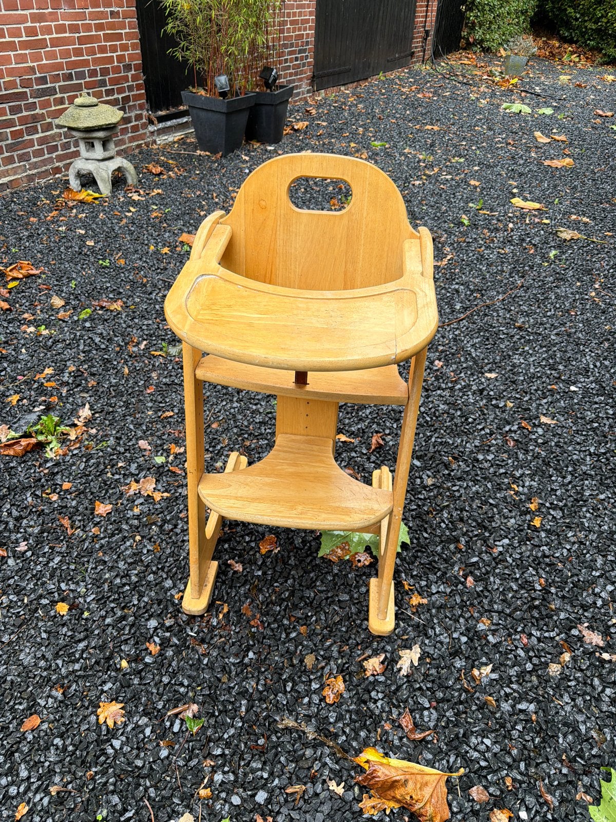 Houten meegroeistoel met eetblad, Ophalen, Gebruikt, Meegroeistoel, Afneembaar eetblad