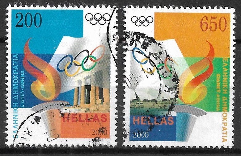Griekenland 2000 olympische spelen Vl. 2082/2083, Postzegels en Munten, Verzenden, Griekenland, Gestempeld