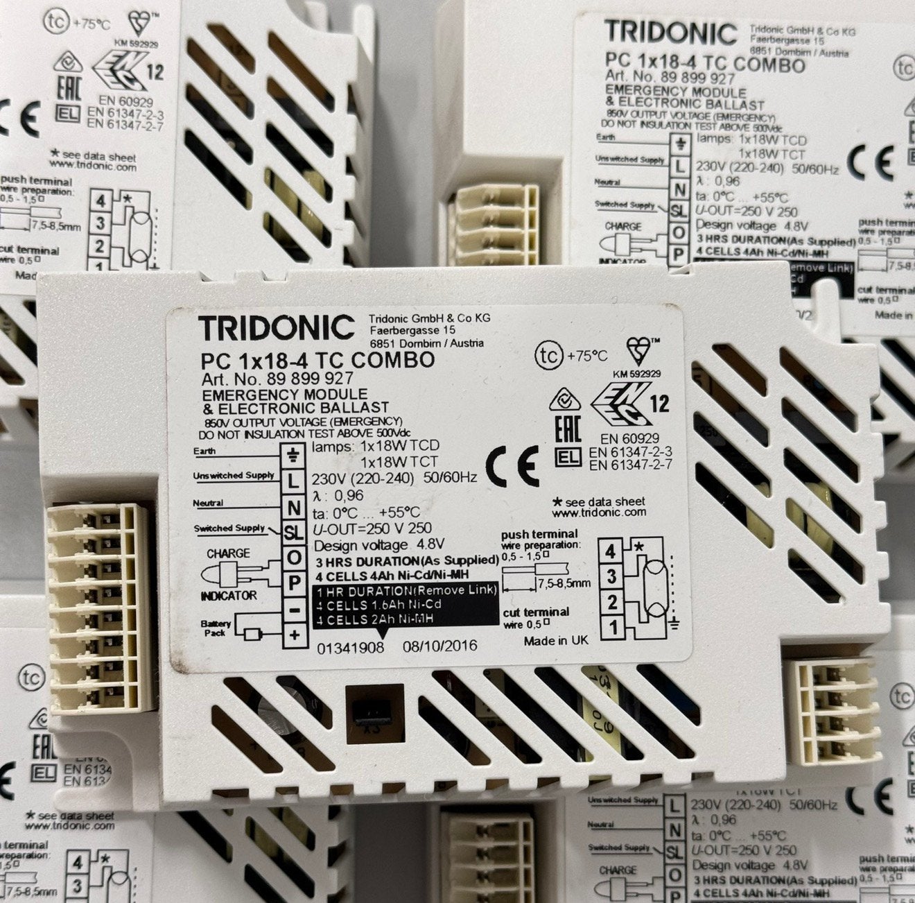 Partij 5 Tridonic 1x18-4 TC COMBO 89899927 EVSA Noodunit, Ophalen of Verzenden, Zo goed als nieuw, H, H